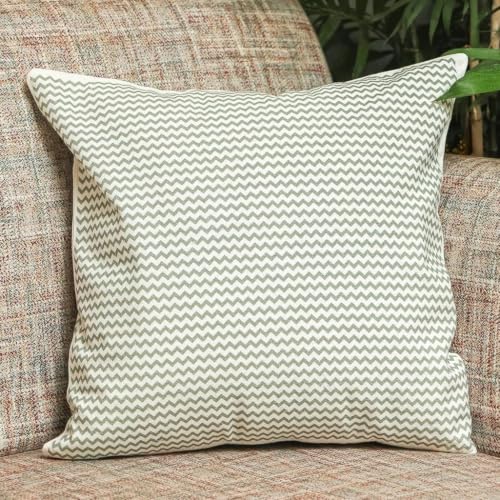 Image of Jungle Theme Cushion Covers Set of 5 | Tropical Green Leaf Printed Decorative Throw Pillow Covers for Sofa Couch Bed Living Room Balcony | Hidden Zipper Cushion Covers | 16 x 16 Inch