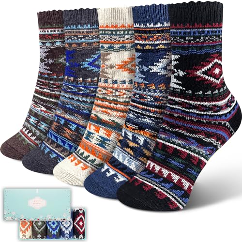 ICEIVY 5-Pair Women's Wool-Blend Winter Socks - image 1