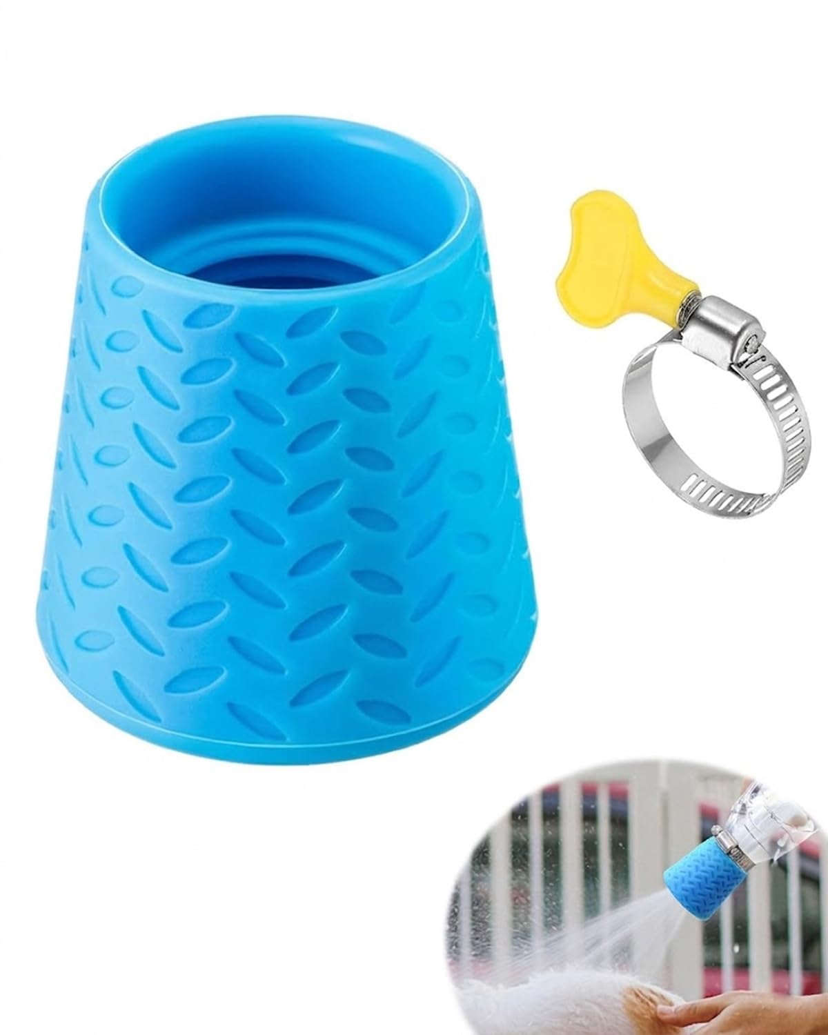 Pulverizador Patas Perros Portátil 1 Azul con Anilla. Ducha para Botellas PET Viajes, Camping, Senderismo; limpieza rápida de patas sucias.