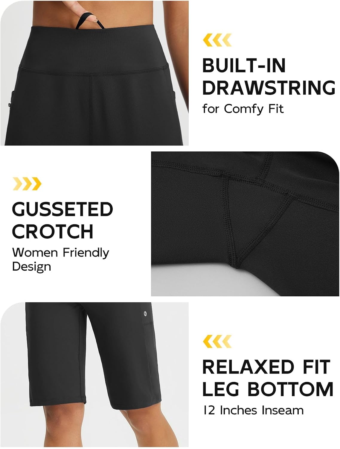 baleaf Women's Bermuda Shorts 12" Long Knee Length Running Athletic High Waist Zipper Pocket Quick Dry Loose Fit - Image 5