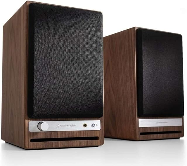 Audioengine HD4 Wireless Speaker Bluetooth | Desktop Monitor Speakers | Home Music System aptX HD Bluetooth, 120W Powered Wireless Bookshelf Stereo Speakers Pair | 24-bit DAC (Walnut)