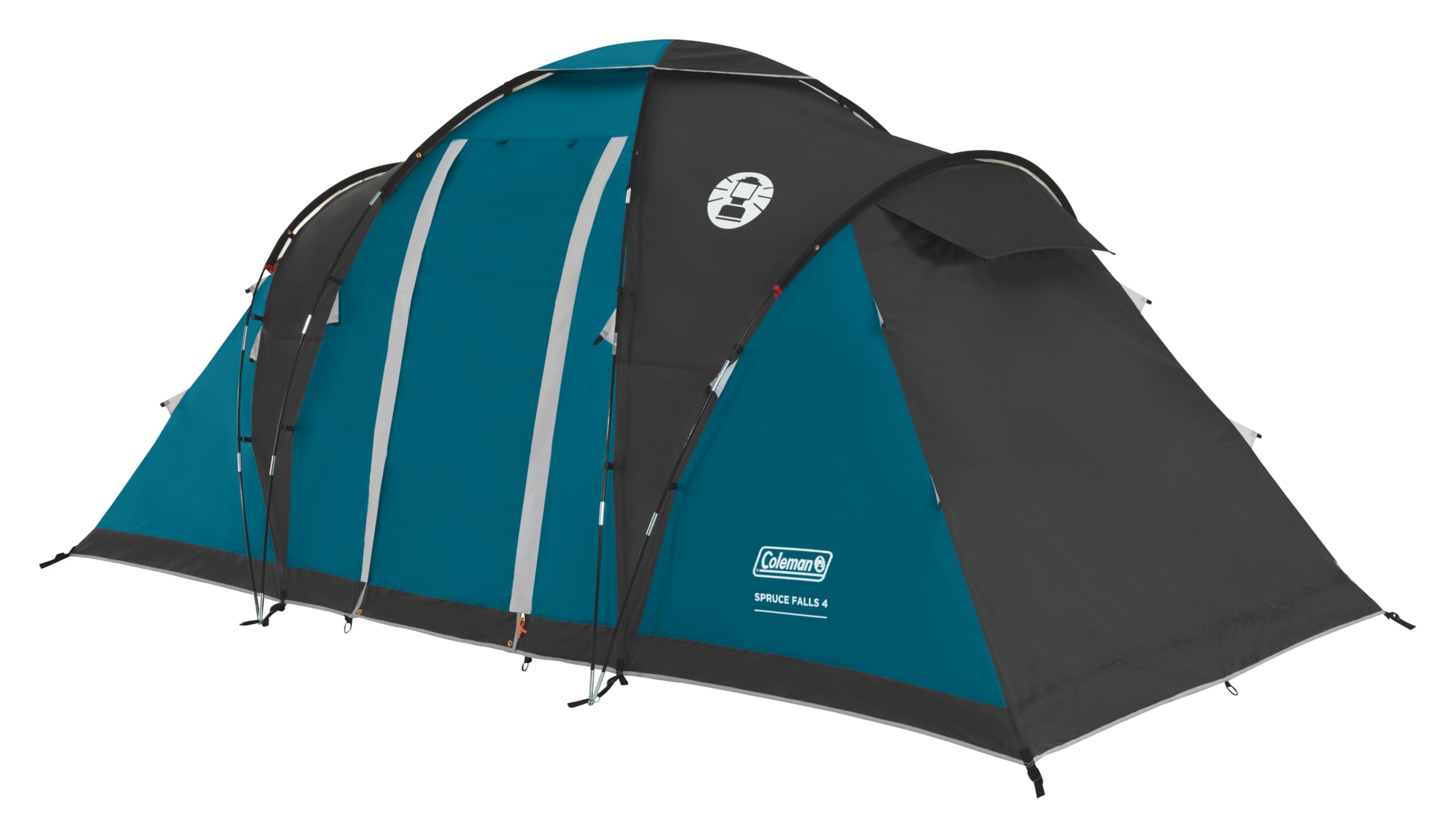 Coleman Spruce Falls 4 Tienda de campaña familiar Vis-a-Vis para 4 personas con 2 dormitorios y sala de estar de tamaño XXL opuestos | Tienda de campaña para 4 personas | Impermeable de 3000 mm |