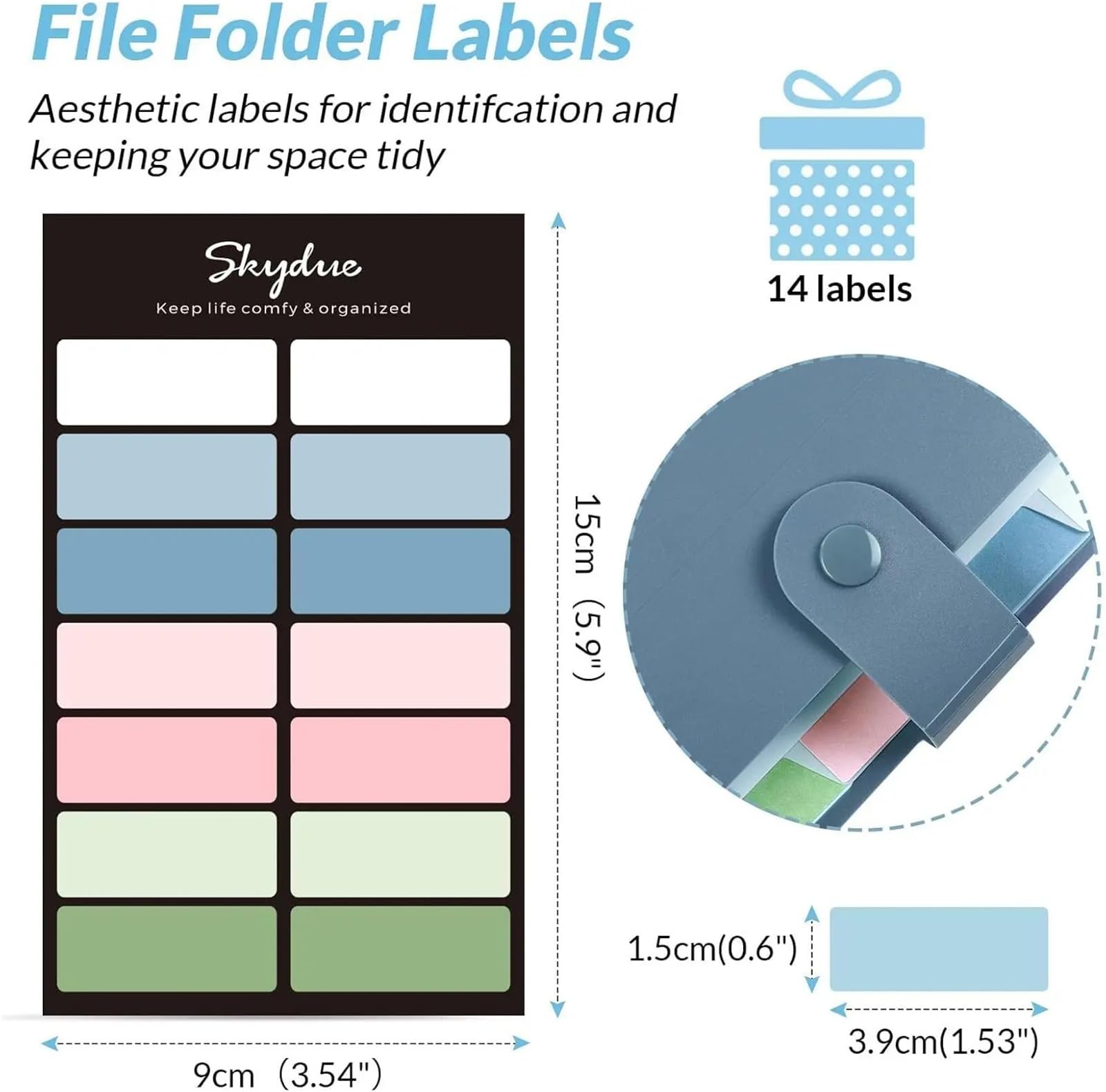 Fächermappe Expanding File Folder Organizer | 8-Pocket Accordion File with Labels, Portable Receipt Bill Document Holder(Black)