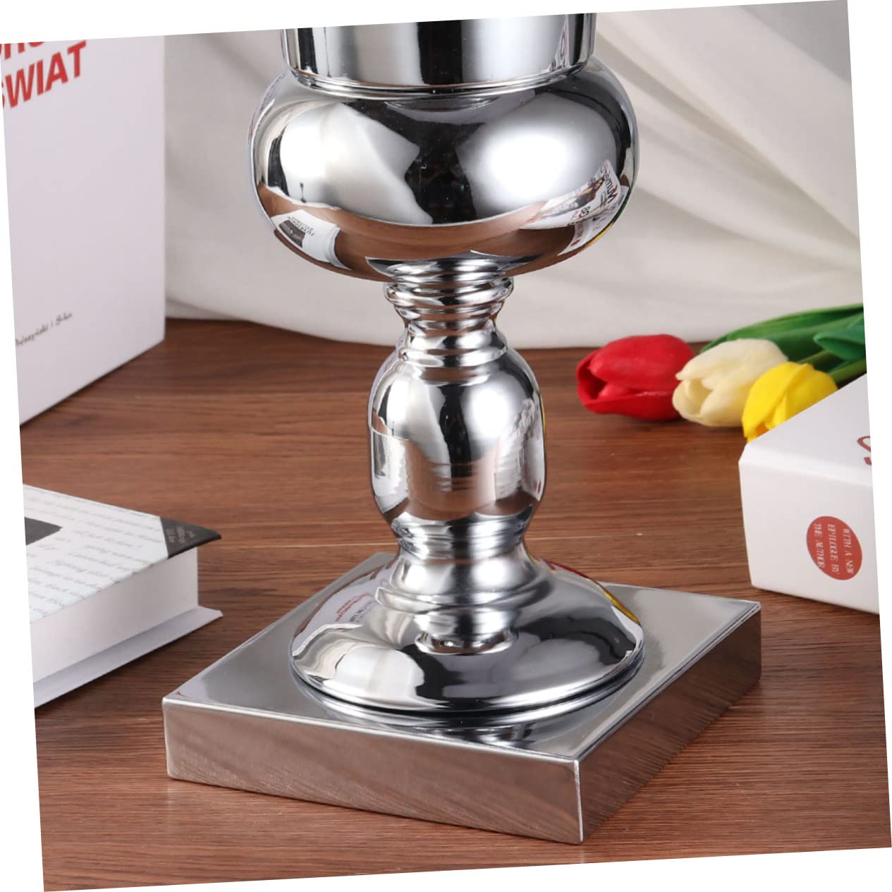 Alipis Jarrón Decorativo de Hierro y Metal Plata para Centros de Mesa Boda Diseño Elegante y Capacidad para Colocarse en Mesa o Suelo en Decoración de Bodas