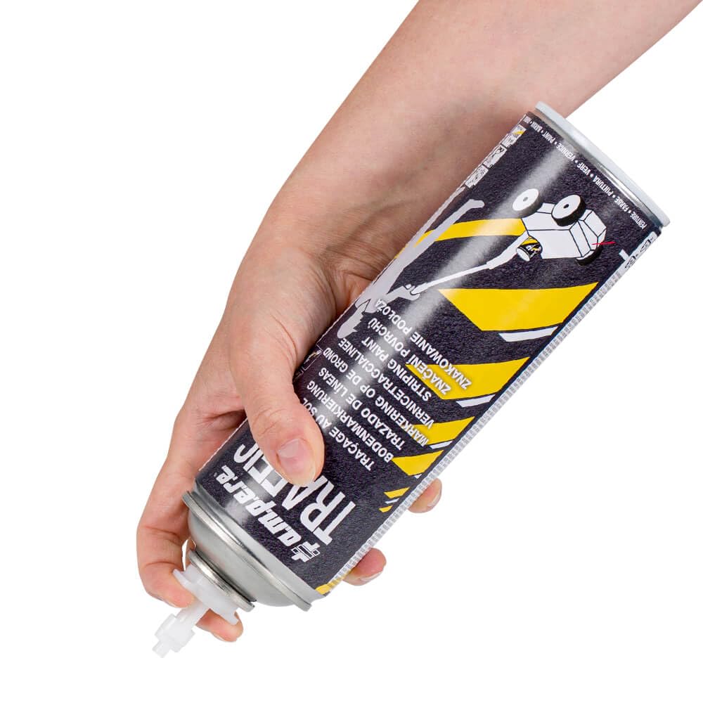 12 Dosen Bodenmarkierungsfarbe AMPERE TRAFFIC PAINT, Farbe: weiß, Art.-Nr. AM81ZN218 | Bodenmarkierungsfarbe | Straßenmarkierungsfarbe | Markierungsspray