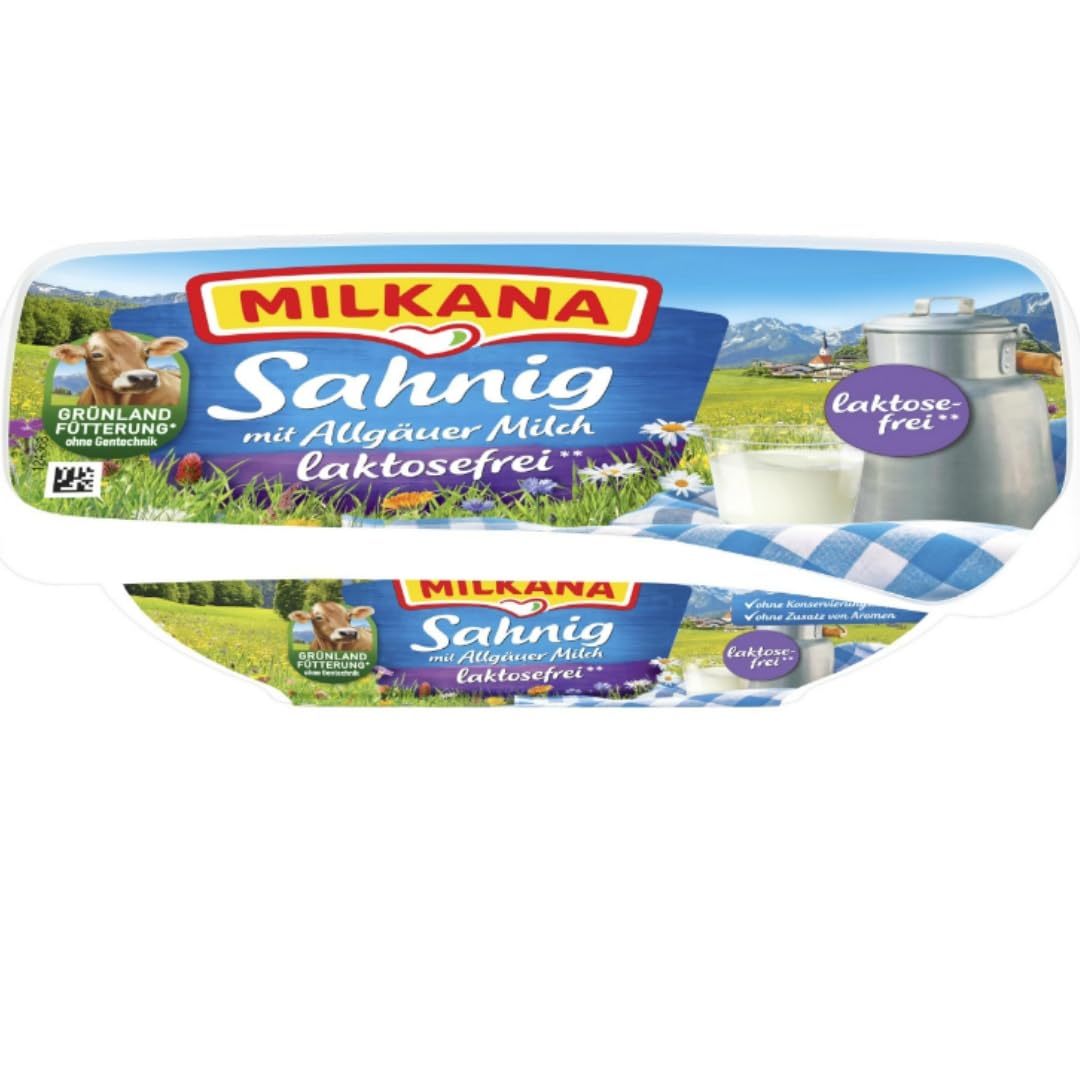 Milkana Sahnig Frischkäse käse Laktosefrei 150 gramm x 8 STÜCK [Frischegarantie]