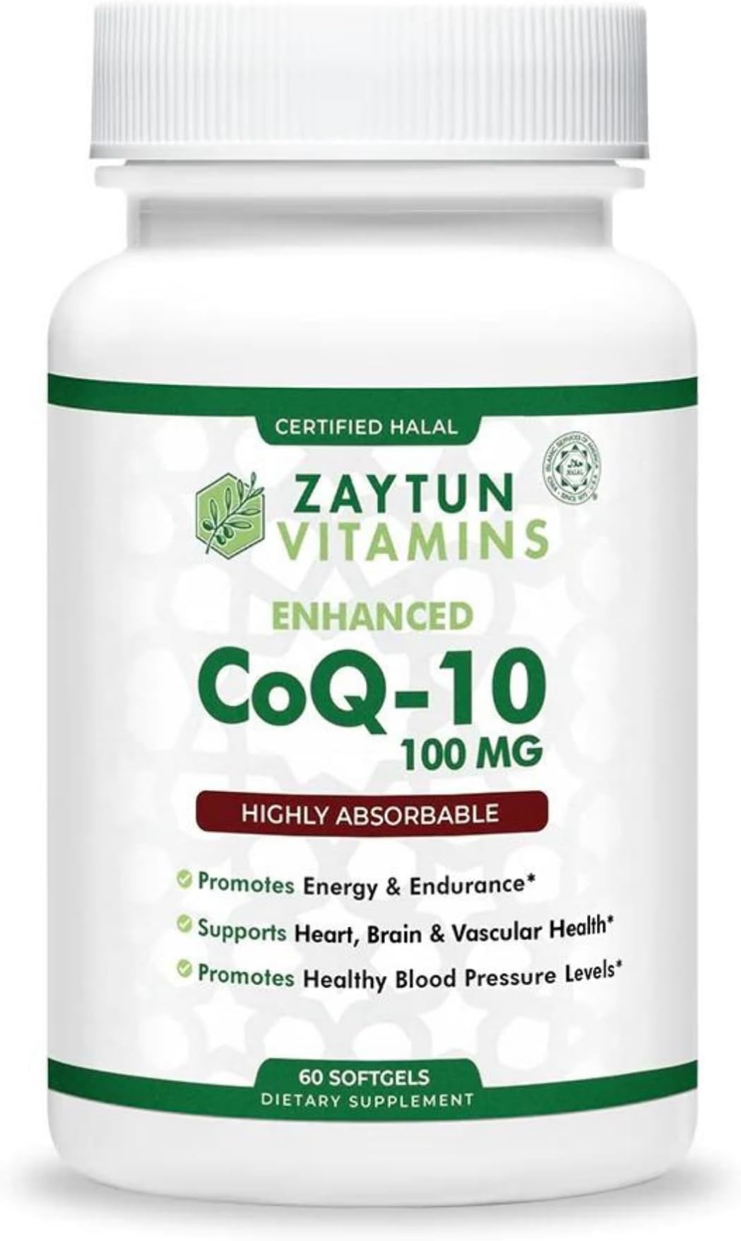 Zaytun Halal CoQ10 Highly Absorbable, One Per Day, Supports Heart Health Support and Energy Production, 60 Mini Softgels, Made in USA - Halal Vitamins