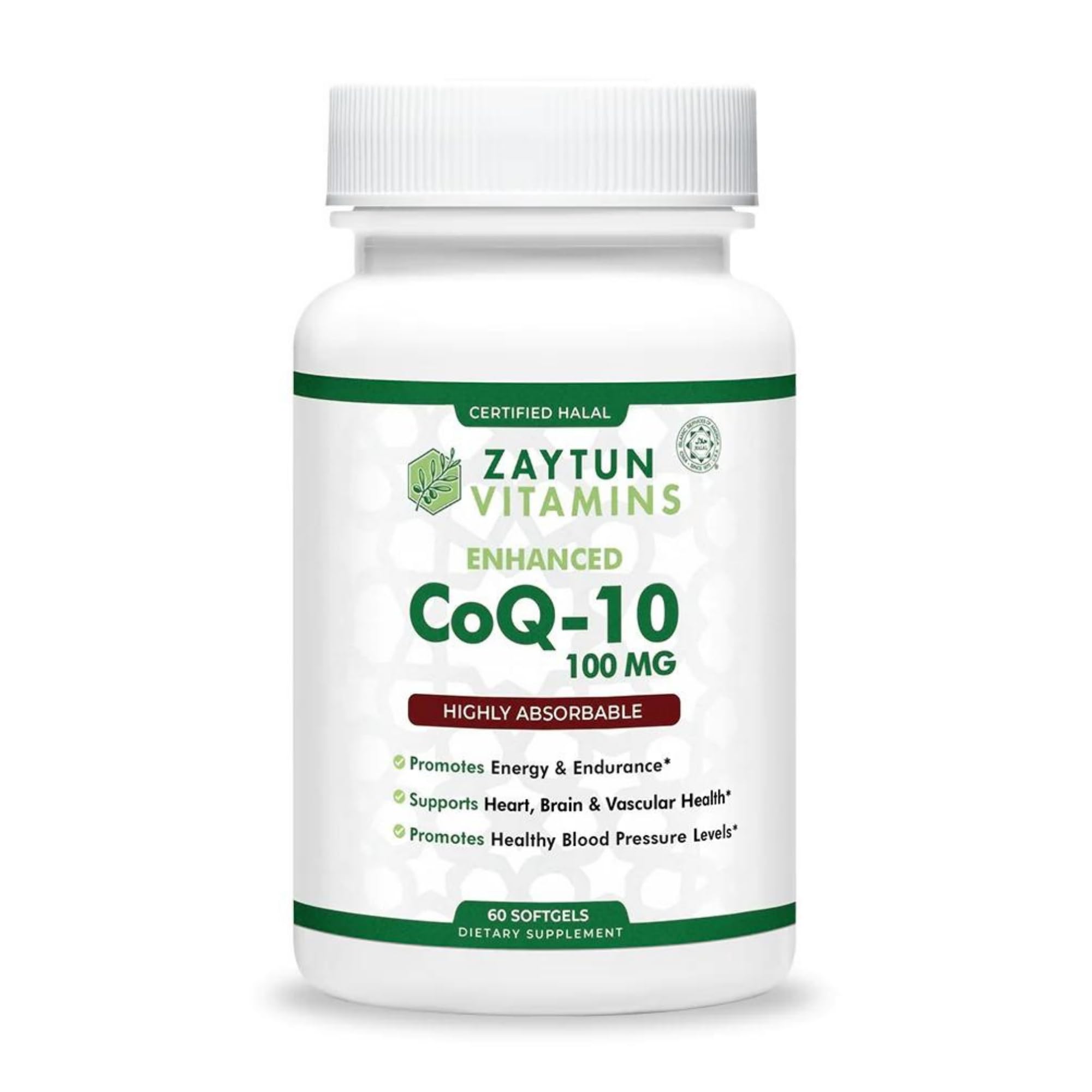 Zaytun Halal CoQ10 Highly Absorbable, One Per Day, Supports Heart Health Support and Energy Production, 60 Mini Softgels, Made in USA - Halal Vitamins
