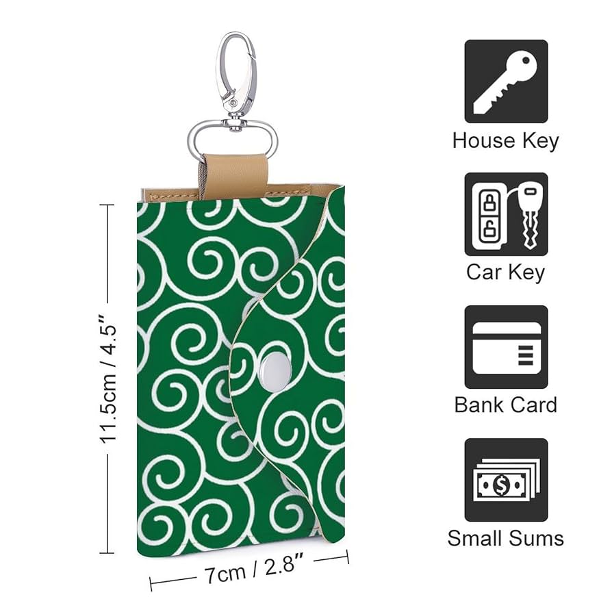 Amazon.co.jp: キーケース 和柄 緑唐草模様 カードキーケース 車
