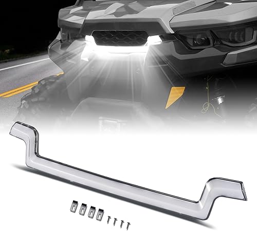 Miniatura 9 de A & UTV PRO Fang - Luz decorativa para Can Am DefenderDefender MAX HD5 HD8 HD10 2016-2019, UTV frontal LED Signature Mesh Grille diurno, accesorios