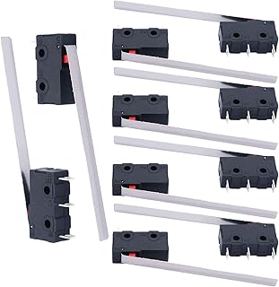 Twidec/12Pcs Micro Limit Switch 5A 125 250V AC SPDT 1NO 1NC Very Long Straight Hinge Lever Arm Switch Snap Action Button Type 3 Pins Mini Micro Limit Switch KW11-3Z04