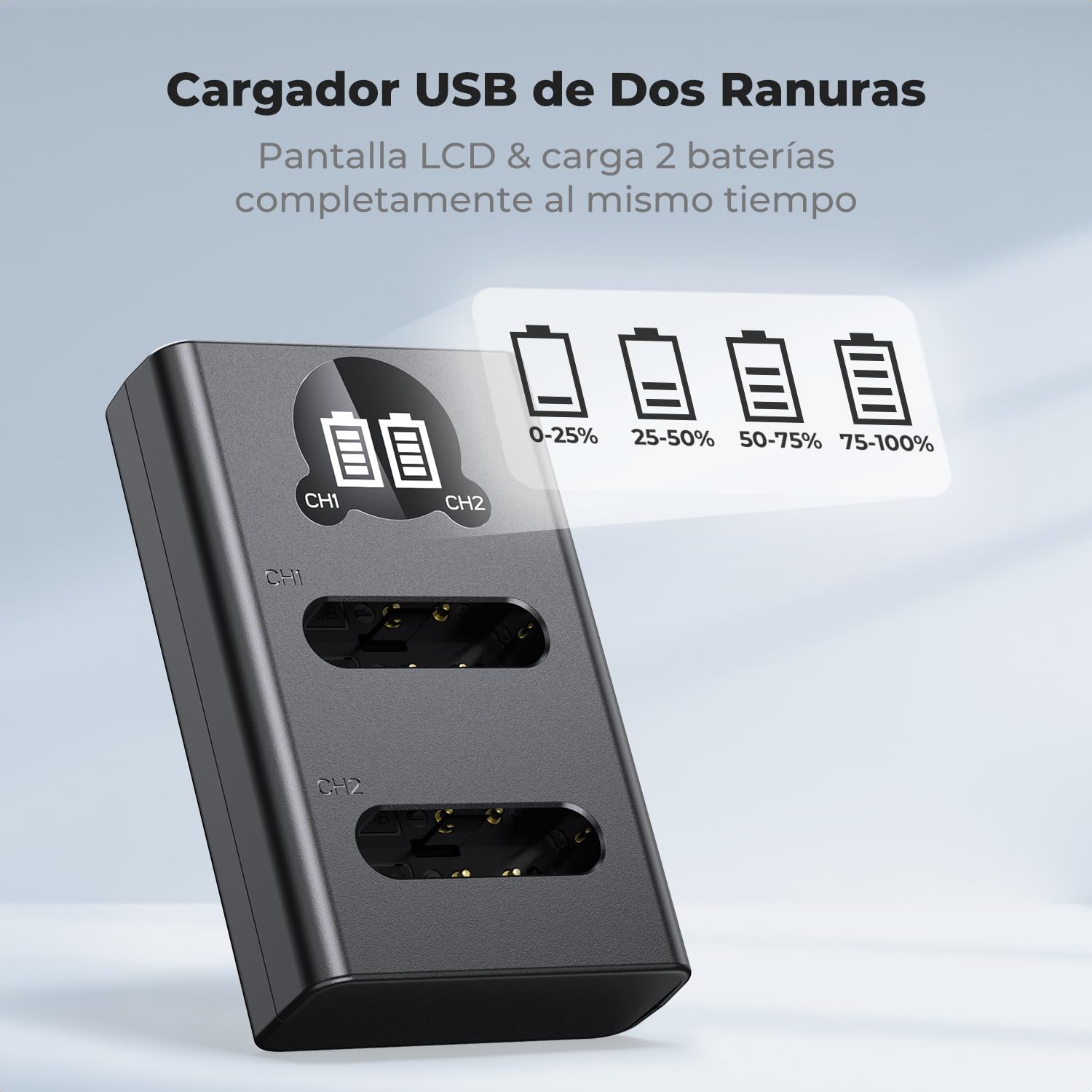 K&F CONCEPT Baterías DB-110 con Cargador LCD de Doble Ranura Compatible con Olympus TG7/6/5/4 etc Que Utilizan Baterías Li-90B/Li-92B y Ricoh GR III, GR IIIx, Theta X, WG-6, G900, G900 II, G900SE II