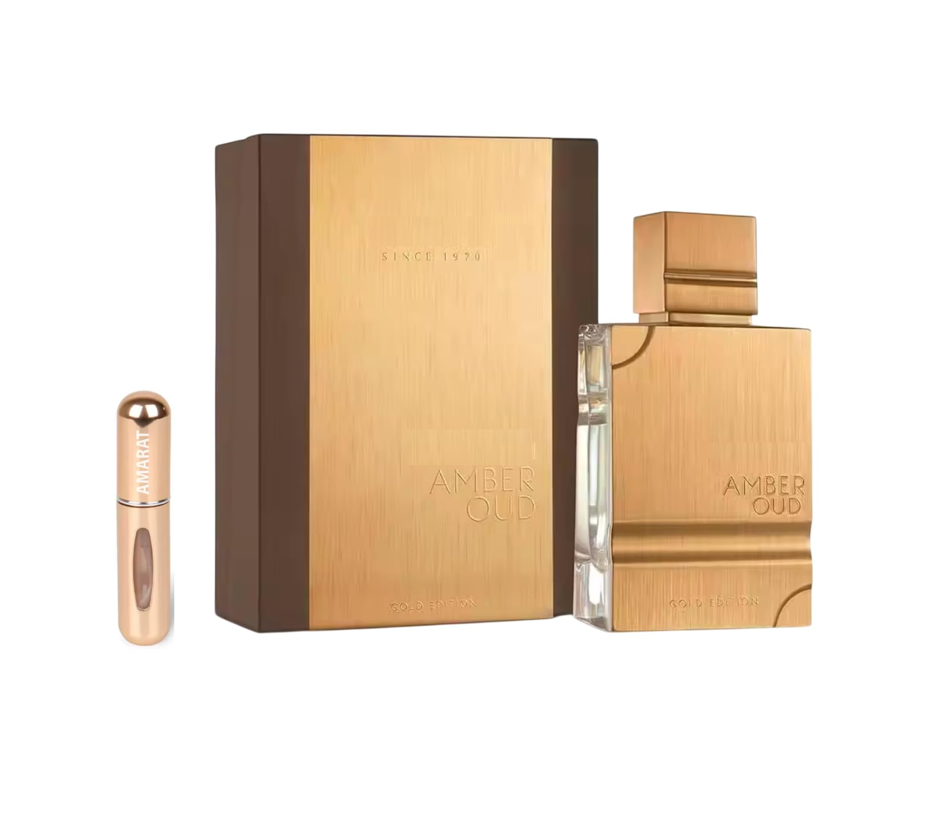 Amber Oud Gold Edition Eau De Parfum 60ml, Perfume Árabe Unisex Lujo | Fragancia Oriental de Larga Duración, Incluye Atomizador, Notas de Melón y Caramelo