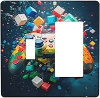 Vista 65 de Farmhouse Coffee Primitive Coffee Bean Kitchen 3 Gang Triple Interruptor de Luz de Palanca Cubierta de Placa de Pared Placa Frontal Eléctrica