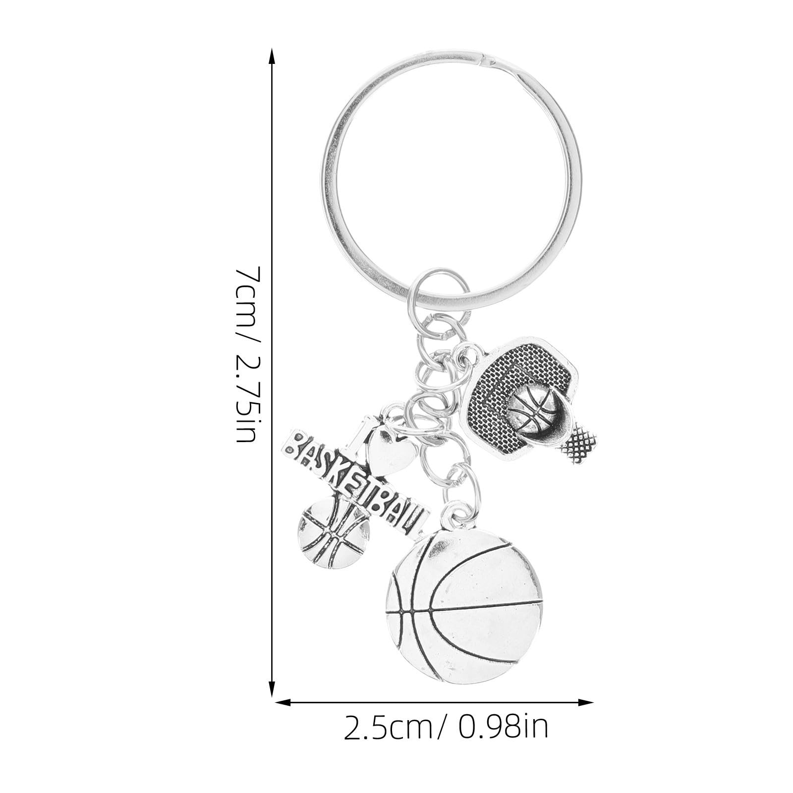 INOOMP Portachiavi da Basket in Lega di Zinco Argento Design Creativo e Resistente, Portachiavi Pendente Decorativo per Ogni Occasione il Giorno della Mamma