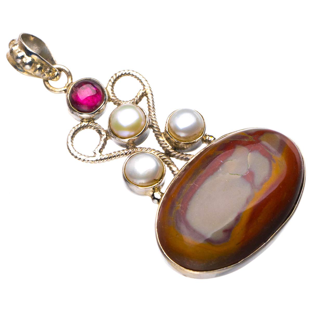 Améthyste pendentif argent 925 fait main avec perle de rivière véritable - 7
