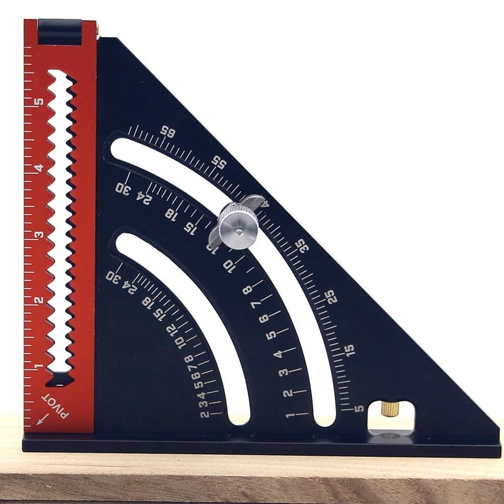 Regla triangular plegable portátil con marco de aleación de aluminio y posicionamiento ajustable para carpintería precisa