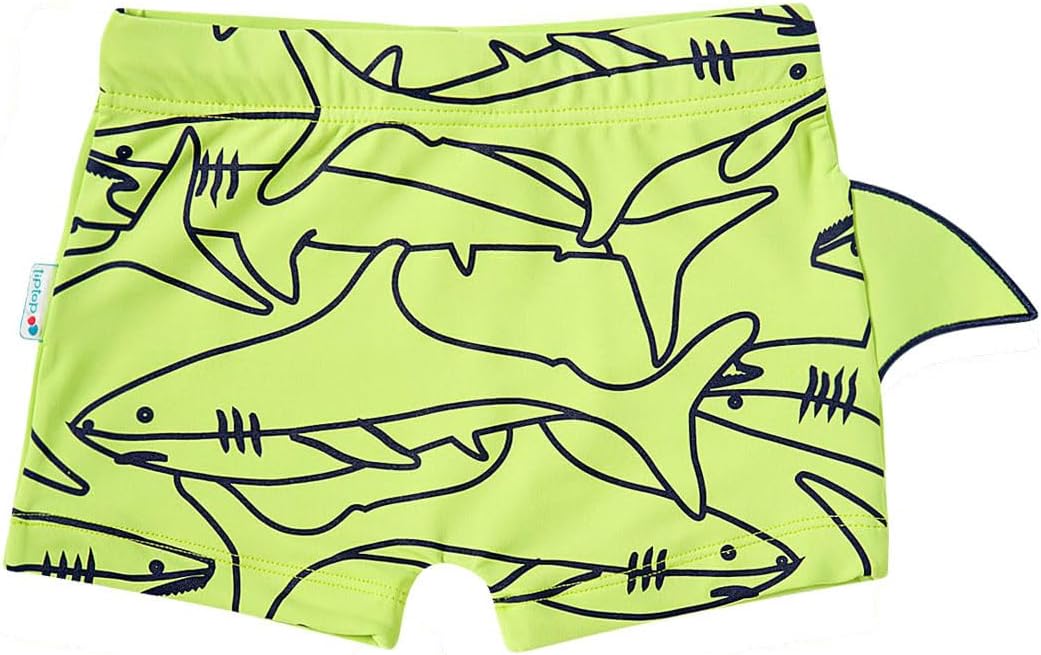 Sunga Boxer Infantil Proteção UV Shark Verde Neon Tip Top