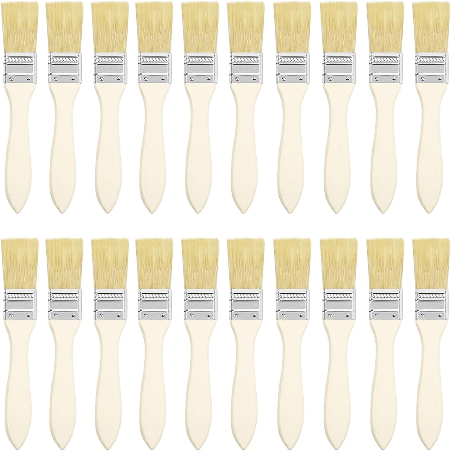 20 PCS 1 Inch Paint Brush - Paint Brushes Decorating Set, Cheap Small Paint Brushes for Walls, Home DIY, Paint Stains Varnishes Glues