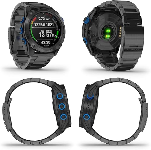 Miniatura 4 de Garmin Descent Mk2S, computadora de buceo estilo reloj de tamaño más pequeño con paquete de energía Wearable4U (gris con correa de silicona negra)