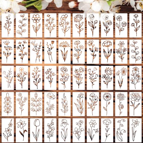 50pcs Flower Stencils For Painting,3