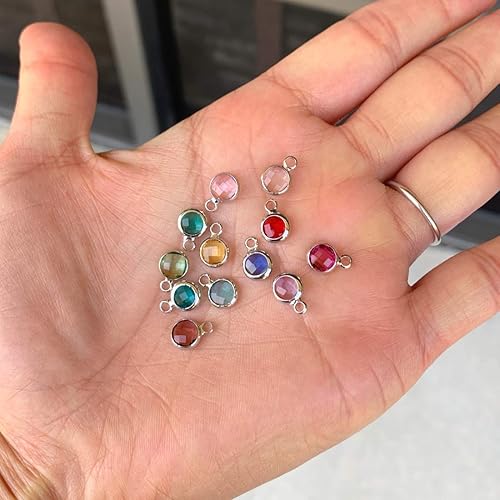 Miniatura 4 de Adabele Colgante de piedra natal de plata de grado A, 0.236 in, pequeño, 0.315 in y 0.394 in para aretes personalizados, pulseras, collares,