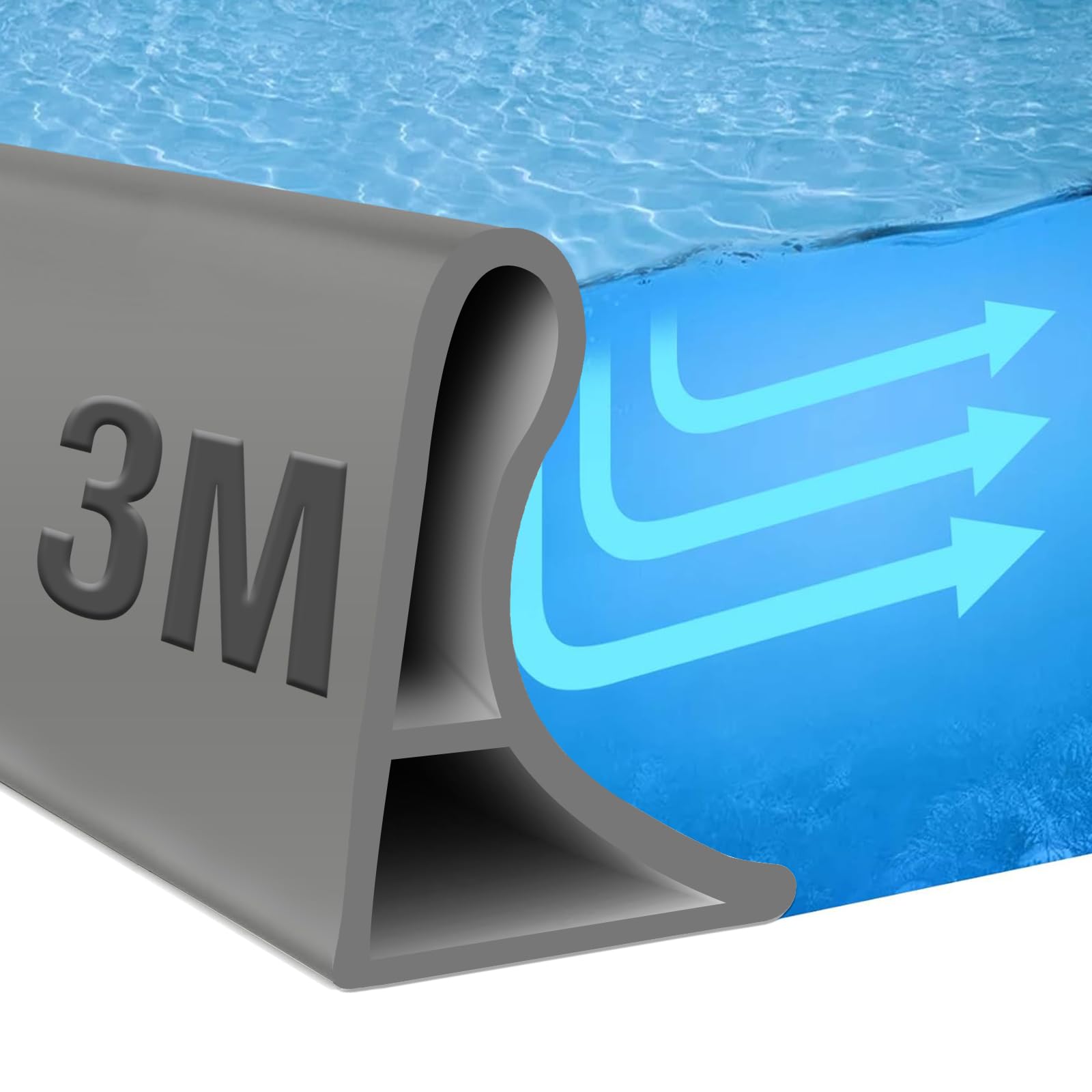 Seuil de douche étanche anti-débordement barrière d'eau silicone gris autocollant