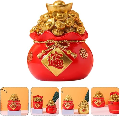 Miniatura 7 de Bolsa de hucha china Banco de monedas Feng Shui Bolsa de dinero divertida Hucha de mesa Dinero de mesa Pequeño Olla de ahorro Figuras pequeñas de