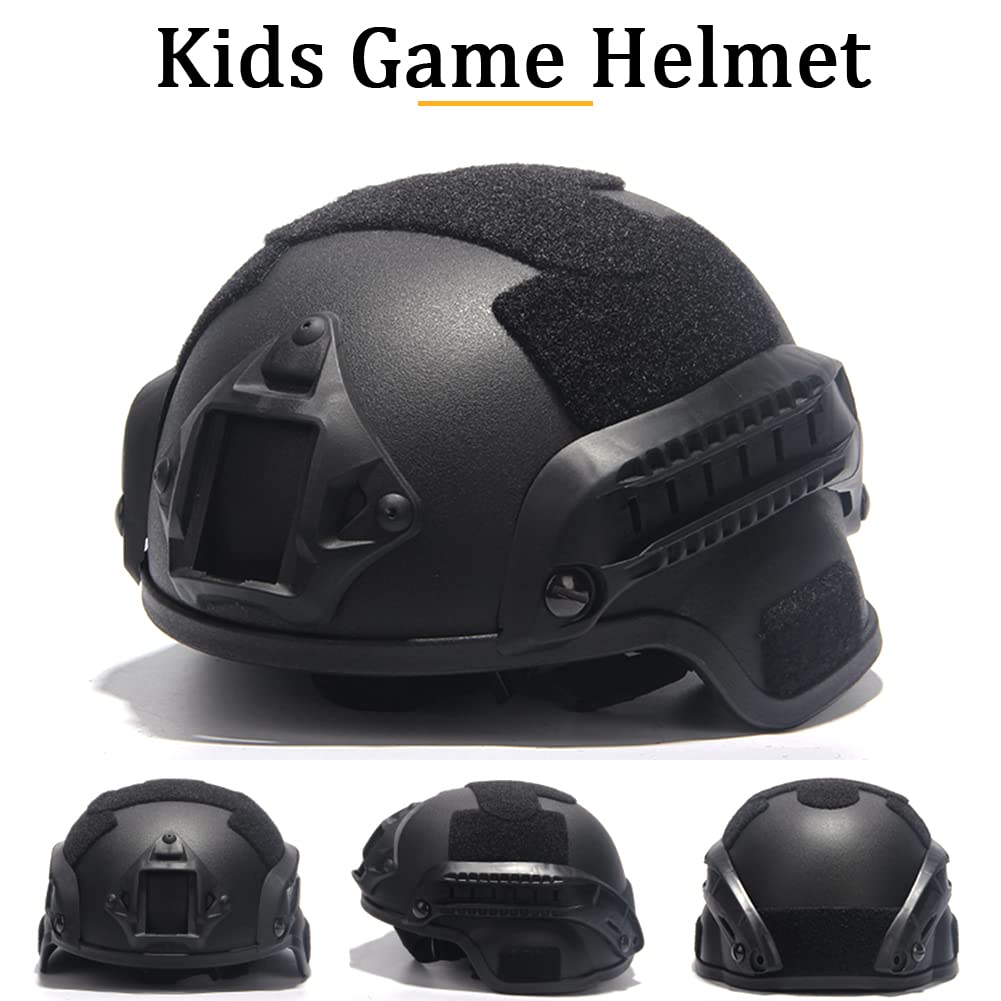 Casco per Bambini MICH2000, con Occhiali da Sole, Torcia Elettrica, Luci Lampeggianti, Modello NVG, per I Giochi All'aperto, Regali di Festa, Natale, Compleanni