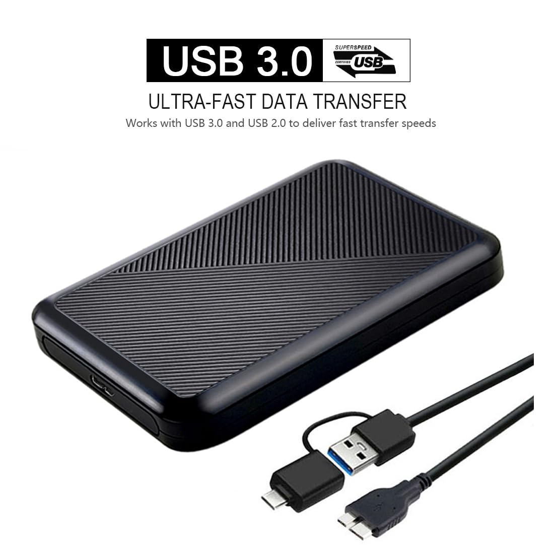 Disco duro externo portátil ultra delgado USB 3.0 para PC, Mac, ordenador portátil, PS4, Xbox One de 1 TB