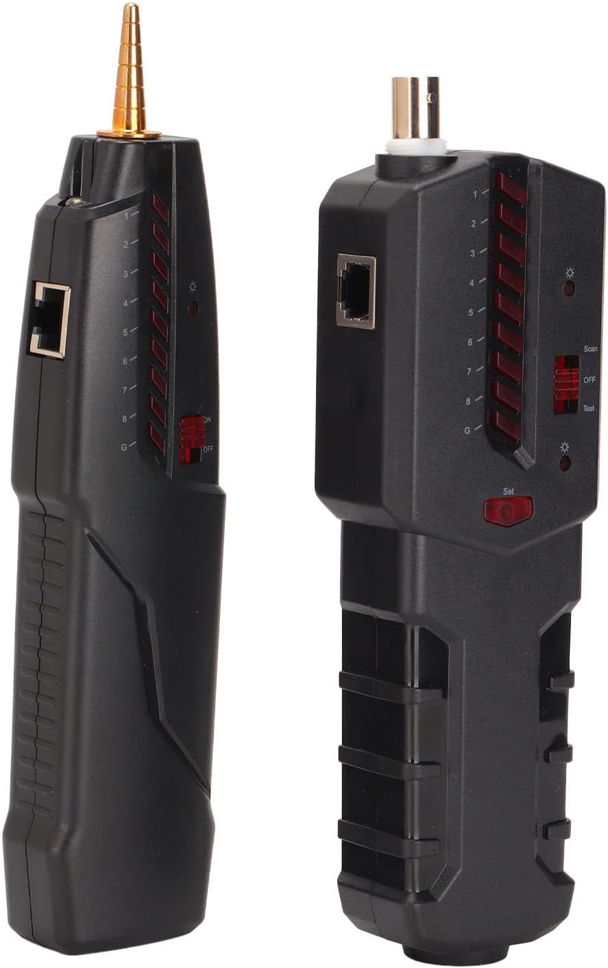 ASHATA Cable Tester with Poe, Wire Tracer Multifunction Status Testing Continuity Checking Rj11 Rj45, Support Earphone Circuit Tracer for Network Telephone Line Finder Home Repair