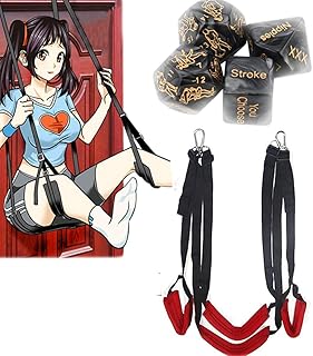 Colgar en la Puerta Sê & x Swing C0uple-Columpios para Juegos de Interior - Altura Ajustable - Rojo + 4 Dados