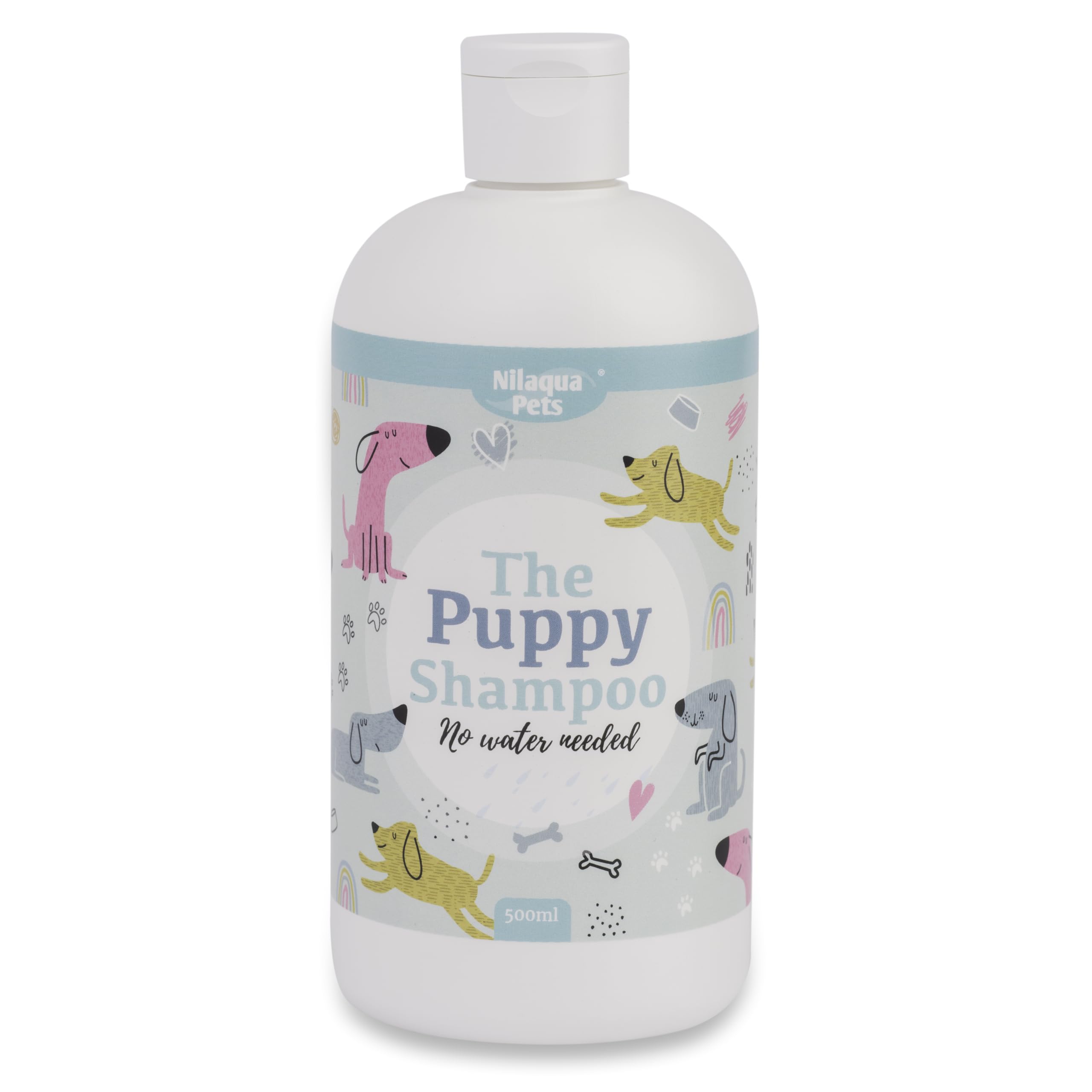 Nilaqua Pets Puppy No Rinse Shampoo 500ml | Baby Fresh Fragrance | Soft & Kind With Vitamin E | Perfect For Younger Dogs With Sensitive Skin | Rinse Free No Water Shampoo For Puppys | Allergen Free