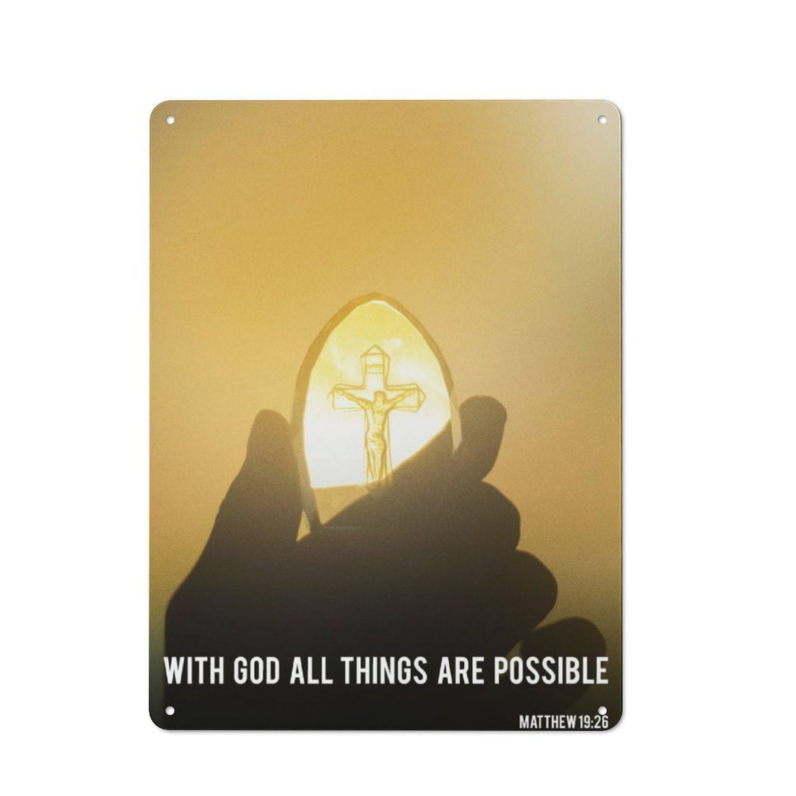 Junmoney Bright Stone Christ Quote Metal Sign 40X30cm With For Workshop Wall, Rustic Decor, For Collectors Decorating Workshops And Hobby Rooms