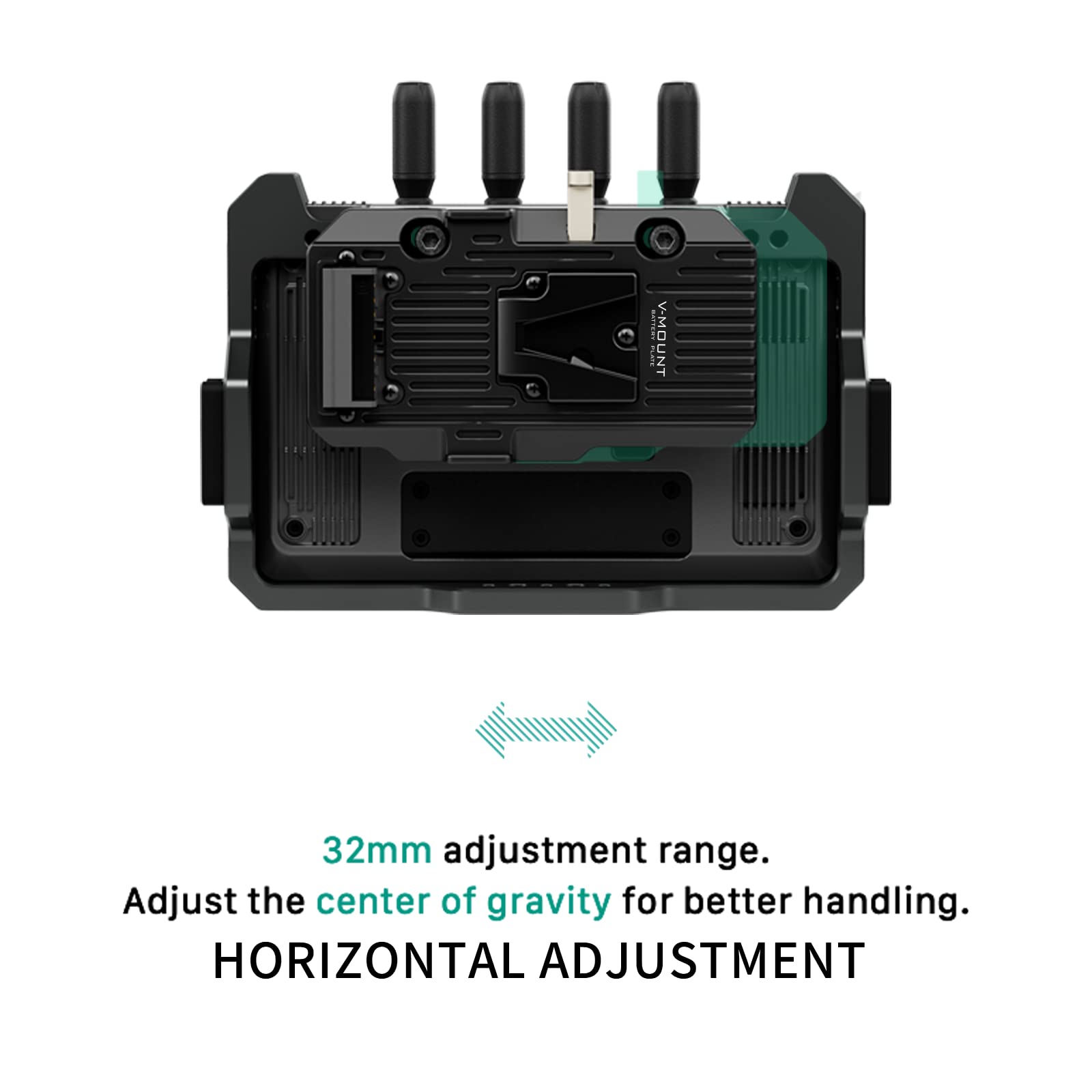 Tilta Battery Plate per DJI Monitoraggio remoto ad alto luminoso Utilizzare kit di film per accessori per accessori per telecamera da 1/4 ”-20-V Monte TGA-HRM-BTP-V