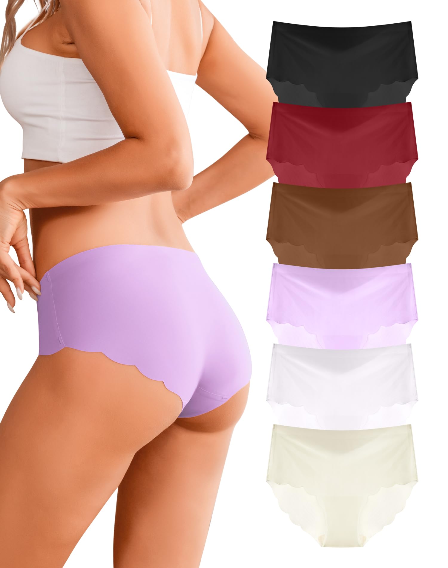 Dawnrole Unterhosen Damen Seamless Slips Damen Unterwäsche Frauen Weich Schlüpfer Mehrpack 6