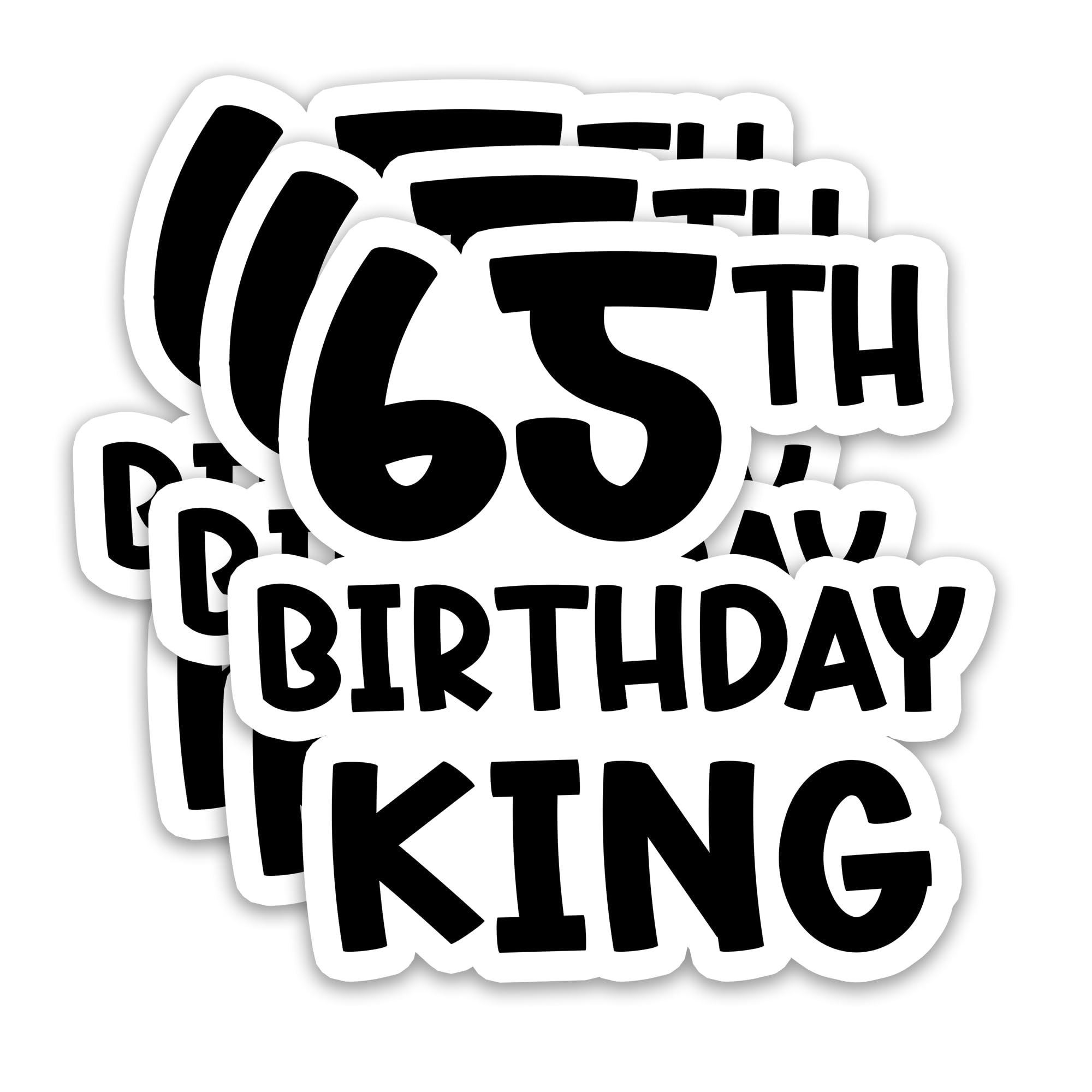 Photo 1 of (3Pcs) 65th Birthday King Stickers – Happy Birthday Gift for Husband, Dad – Waterproof Vinyl Decals for 65th Birthday Decoration, Laptop, Journal, Scrapbook, Water Bottle – 3 x 2.9 inch