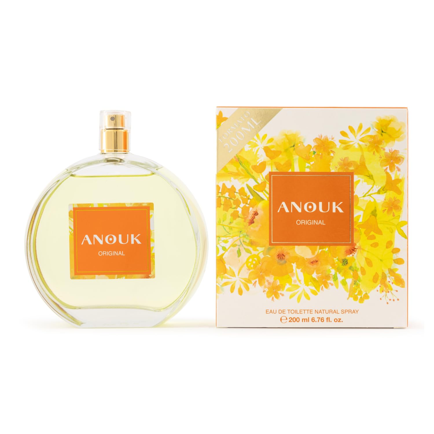 ANOUK - Original, Colonia Mujer, 200 ml, Perfume Formato Spray, Eau de Toilette Natural y Femenina, Aroma Cítrico y Floral, Fragancia Fresca, Elegante y de Larga Duración