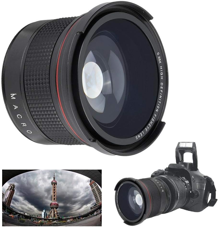 Obiettivo fisheye super grandangolare, 58 mm, 0,35x, obiettivo fisheye super grandangolare per fotocamera SLR DSLR nero. - per fisheye per fisheye per fisheye 40 mm fisheye 40 mm obiettivo fisheye 58