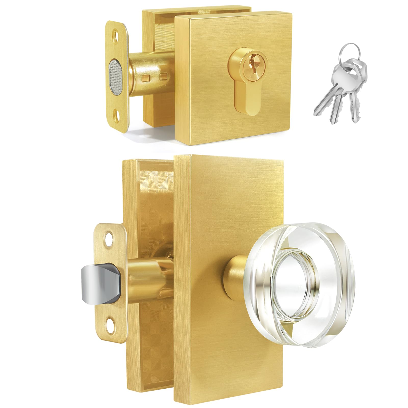 Black Glass Door Knobs with Lock - Privacy & Style -30