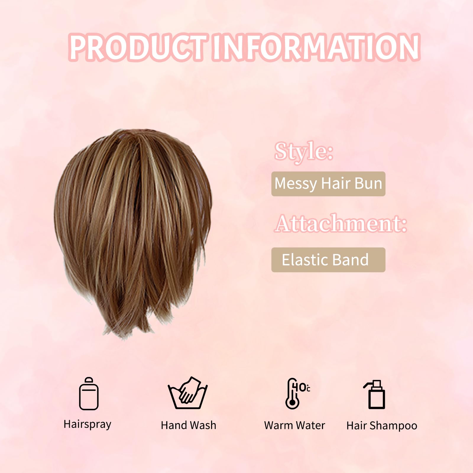Deaguid Claw Clip Short Ponytail Hair Extensions, Natural Synthetic Ponytail Extension Claw Clip - Image 3