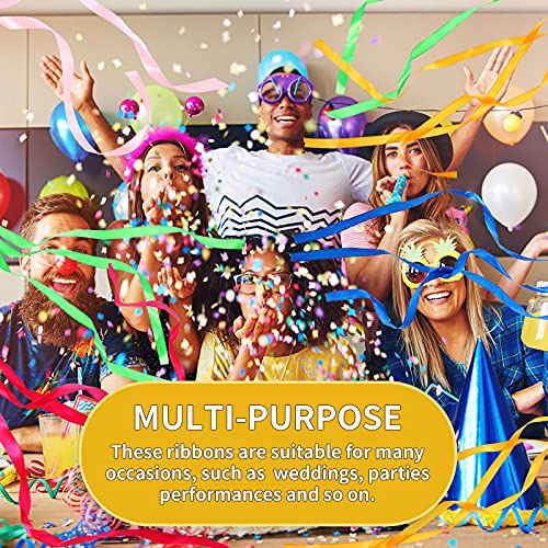 50 Pieces Ribbon Sticks Wedding Streamers Chromatic Streamers Silk Fairy Sticks For Party, Birthday, Celebration And Holiday (Colorful) #TOP5