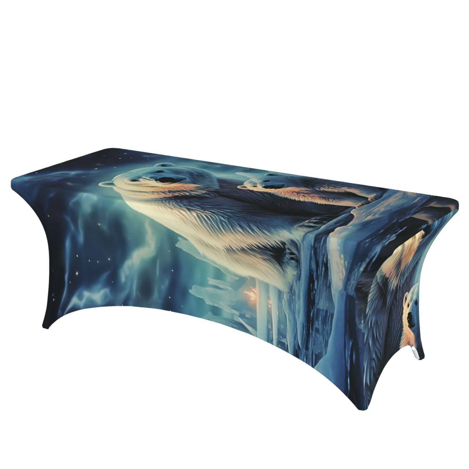 Nappe de table universelle extensible haut de gamme décor ours polaire