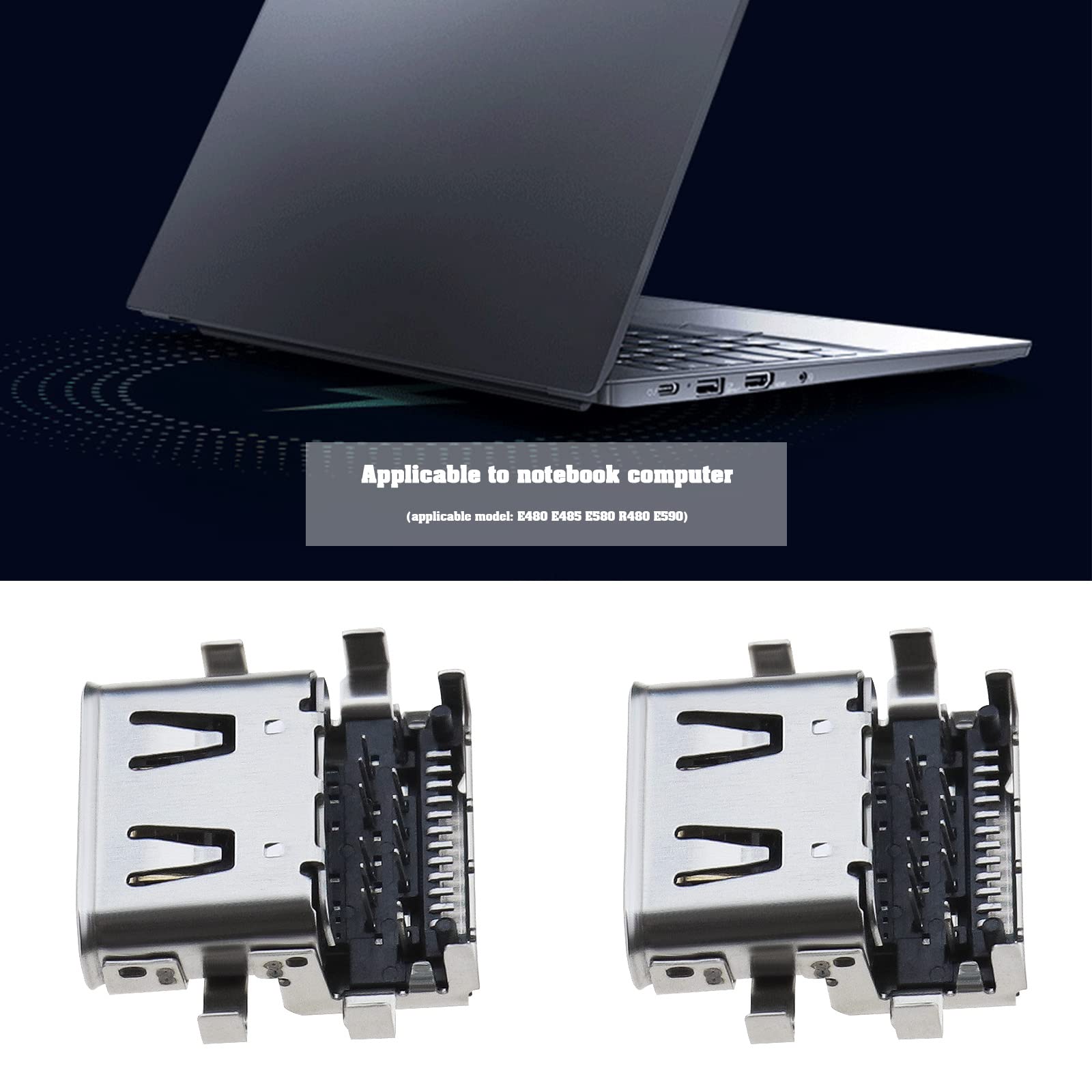 2 szt. zamiennik portu ładowania USB typu C kompatybilny z Lenovo ThinkPad E480 E485 E580 R480 E590 port ładowania typu C złącze zasilania prądu stałego gniazdo wymienne