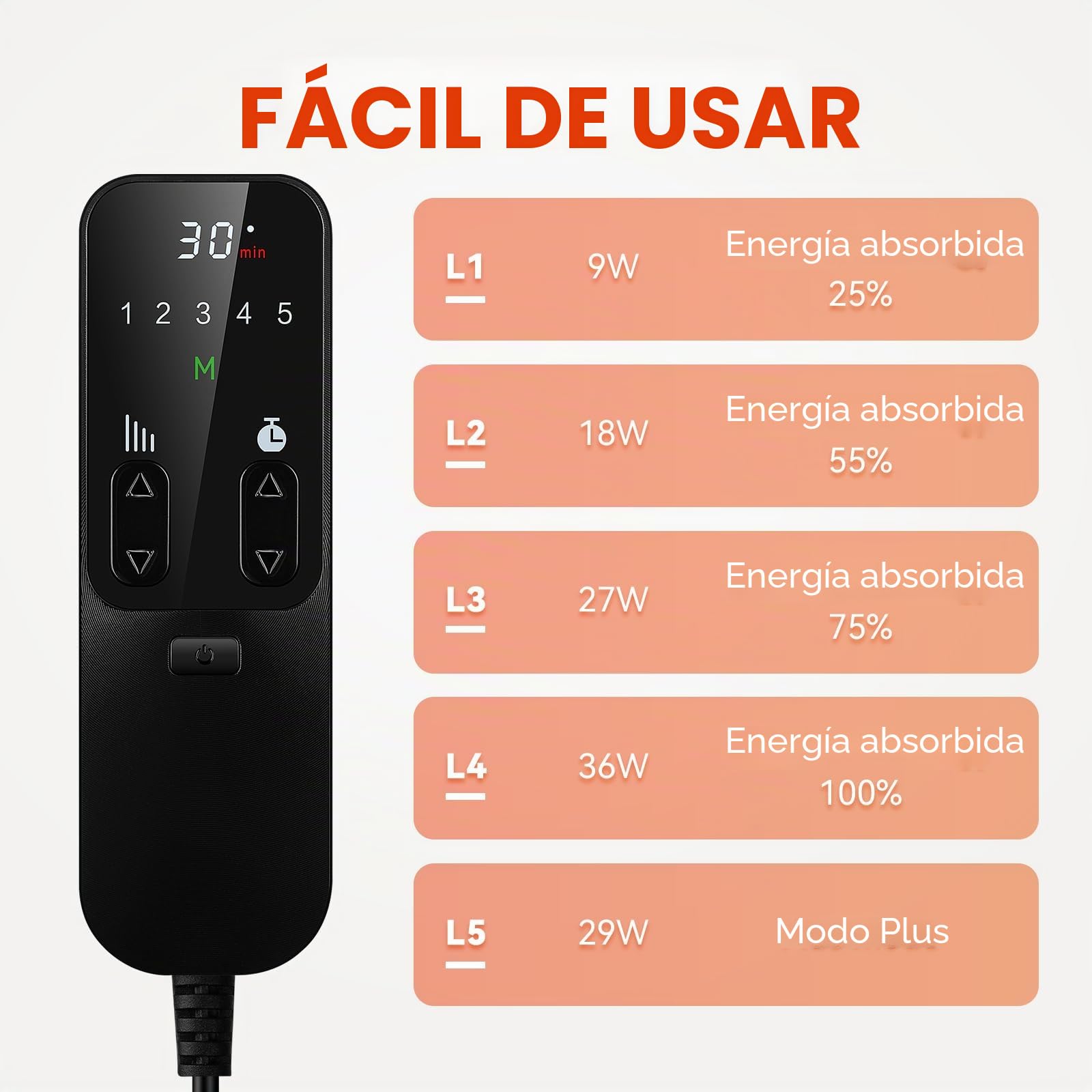 Viconor Ámpara De Terapia Luz Roja, Infrarroja 4 Cabezales Para Dispositivo Corporal Con Soporte Ajustable, Roja 660 Nm Y Cercana, L
