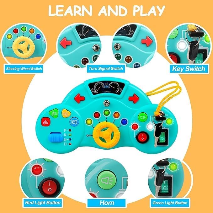 Image of Montessori Busy Board, Baby & Toddler Toys for 1-3 Years Old- Baby Sensory Board-Sensory Educational Toys for Toddler (Style 03 Blue)