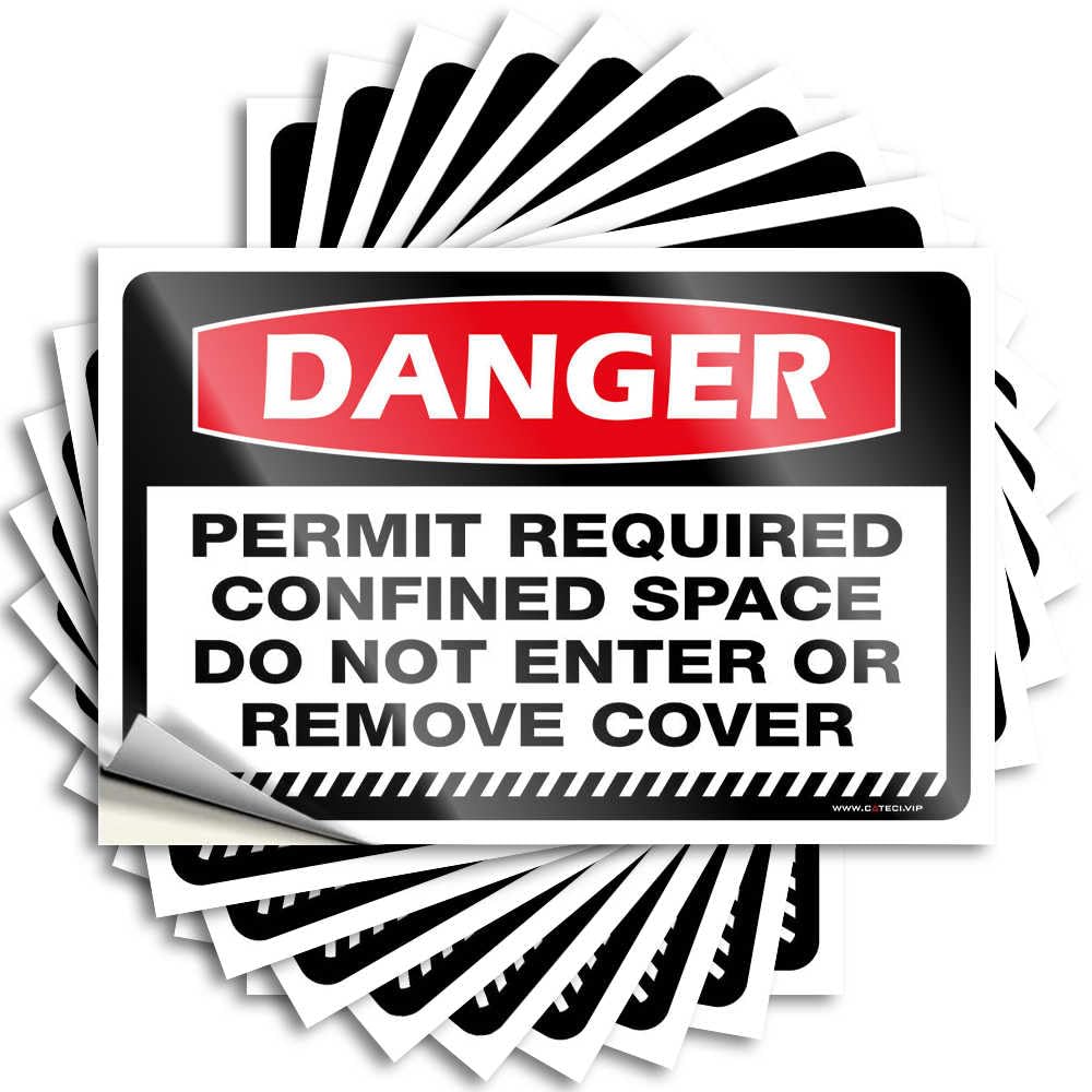 Home Saying Bumper | Danger Permit Required Confined Space Do Not Enter Or Remove Cover Coastal Man Sticker Pack(6X9CM)