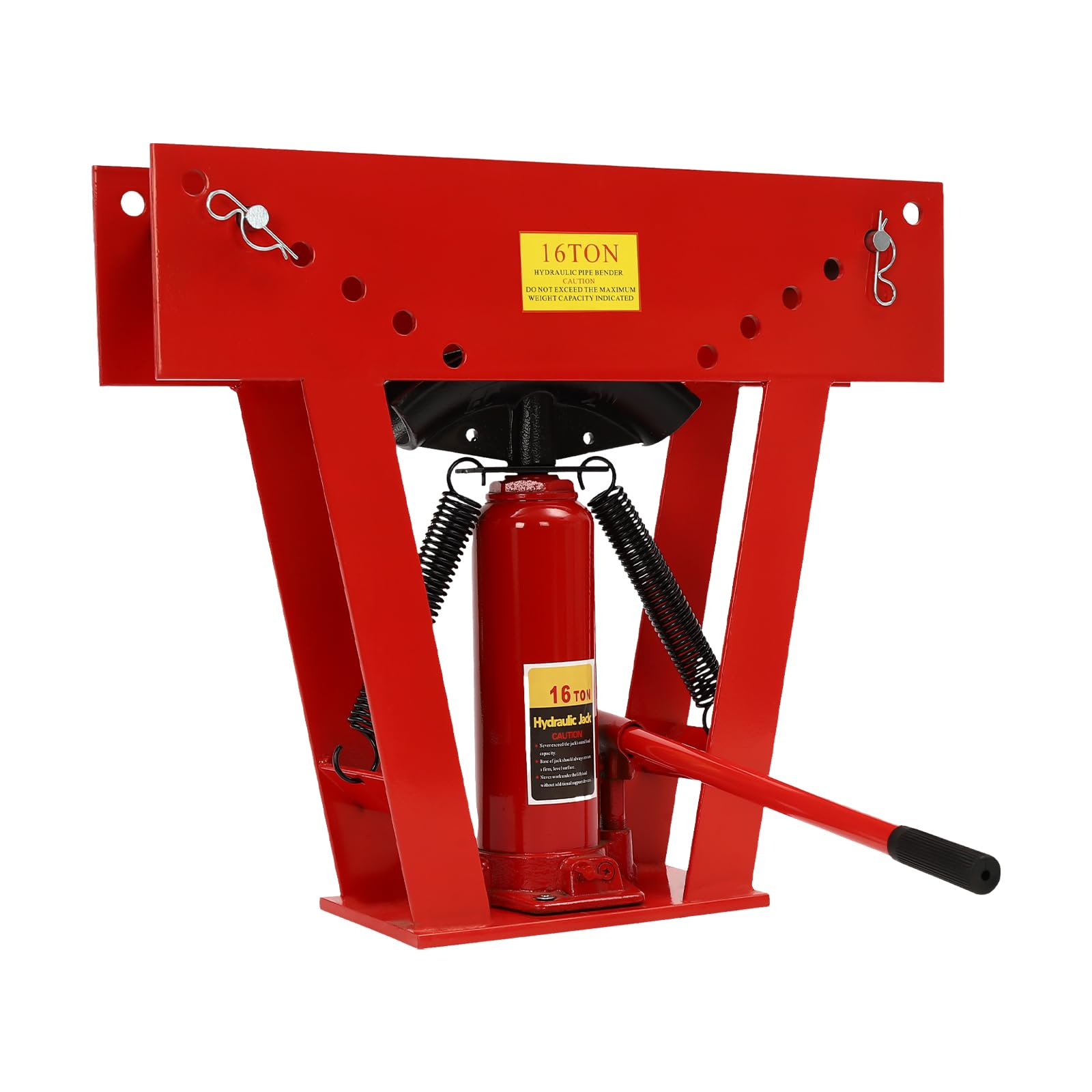 16 Ton Hydraulic Pipe Tube Bender, Manual Heavy-Duty Pipe Bending Machine with 8 Dies, Hydraulic Rod and 2 Screws for Metal Pipes, Construction