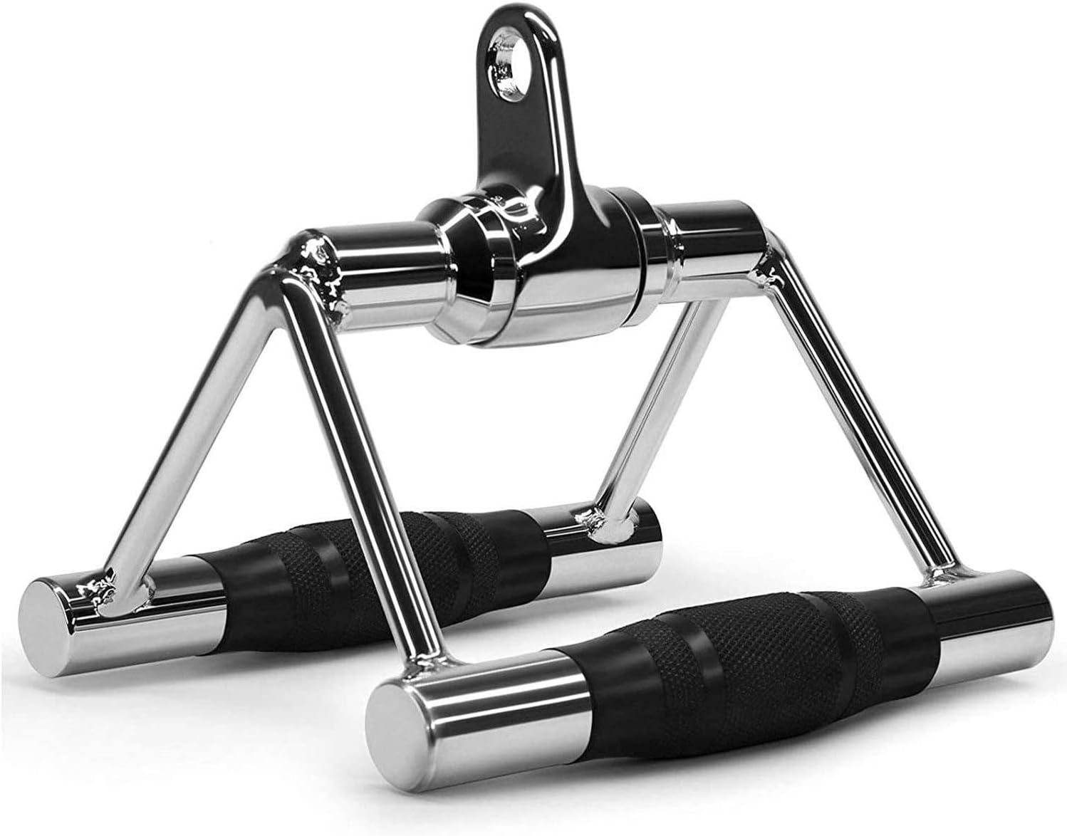 FITNESS MANIAC USA Gym Pulley Bar Attachment - Premium Chrome Close Grip Low Cable Row Handle, New Revolving Design for Effective Rowing - Pully Bars Attachments Ideal for Weight Machines