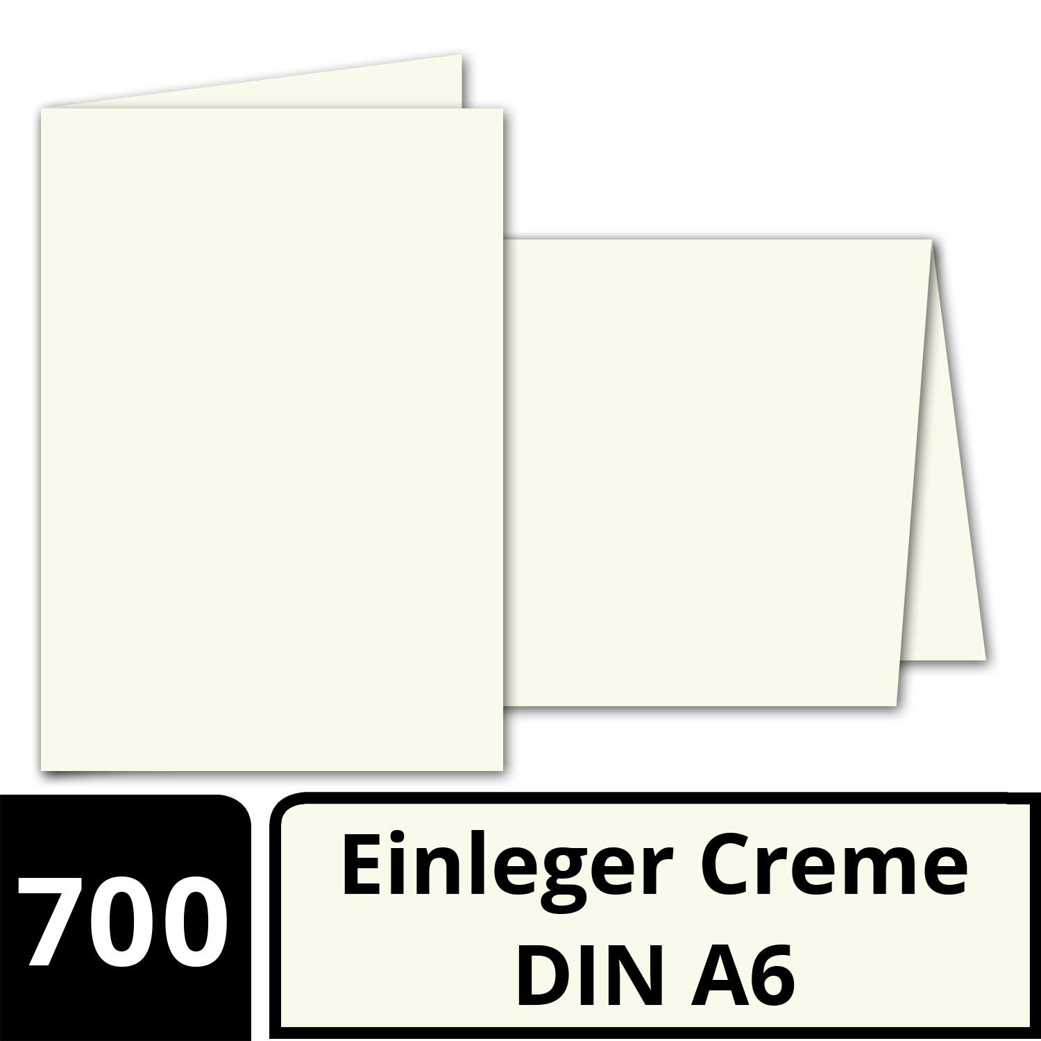 Confezione da 700 fogli di carta pieghevole formato A6, color crema, 143 x 200 mm (100 x 143 mm piegati), carta opaca di GUSTAV NEUSER®